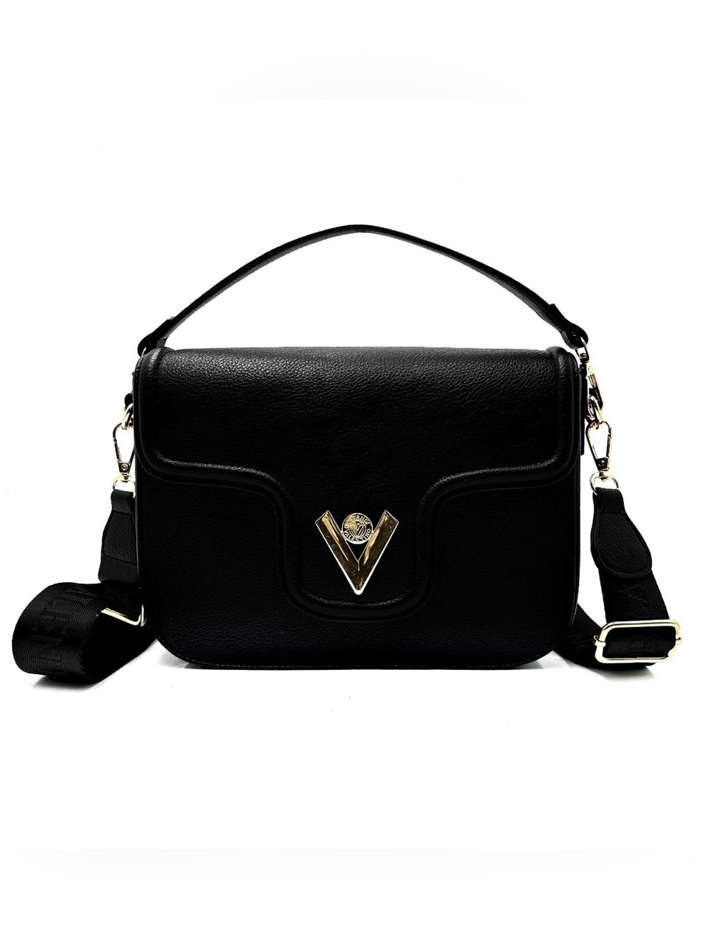 Valentino Orlandi Black Top Handle Satchel Crossbody NWT